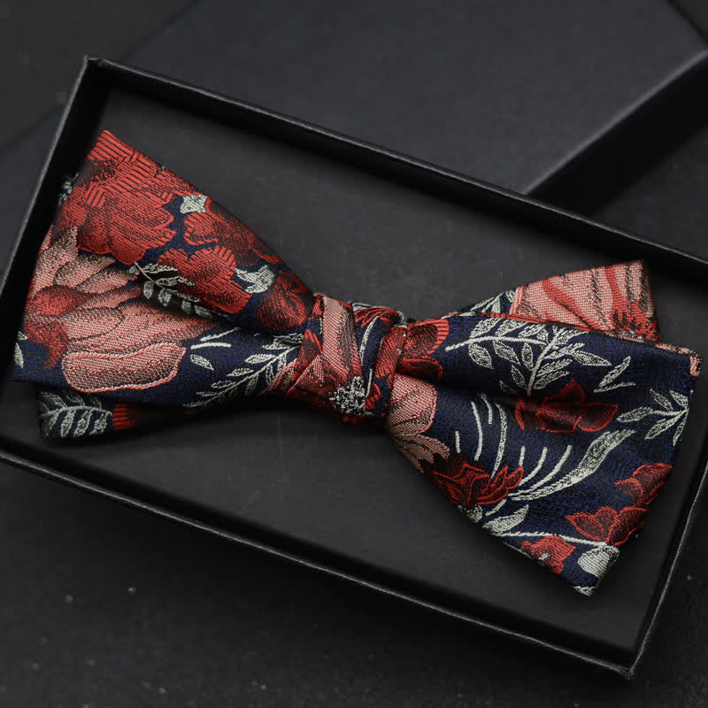 Set di 2 fazzoletti con papillon e motivo floreale elegante da uomo