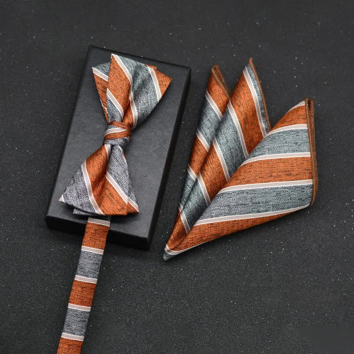 Set di 2 fazzoletti con papillon e motivo floreale elegante da uomo