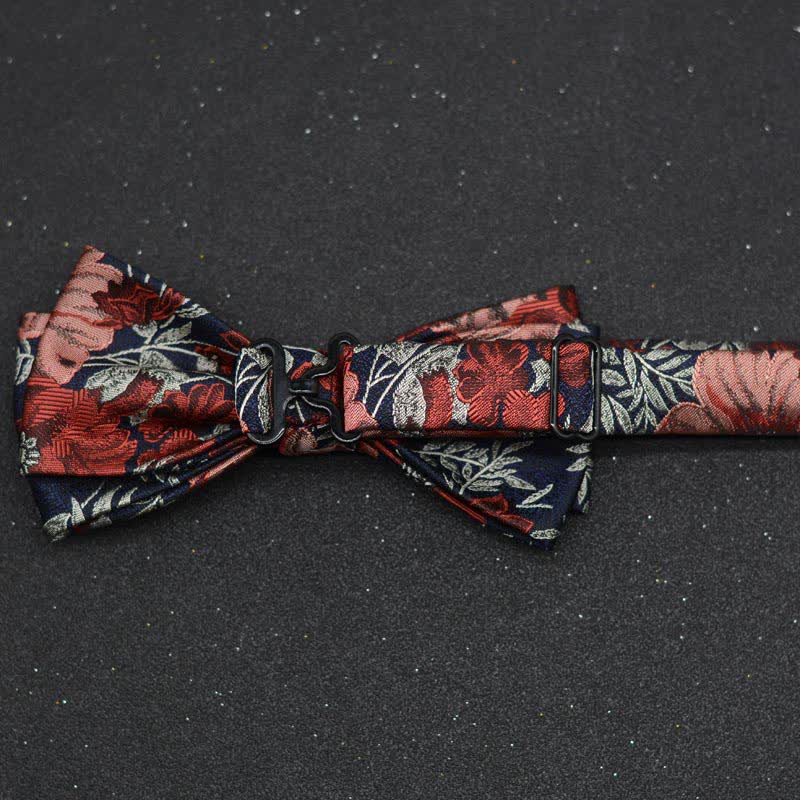 Set di 2 fazzoletti con papillon e motivo floreale elegante da uomo