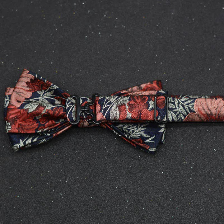 Set di 2 fazzoletti con papillon e motivo floreale elegante da uomo