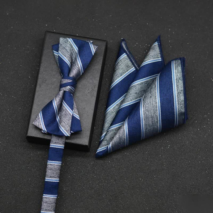 Set di 2 fazzoletti con papillon e motivo floreale elegante da uomo