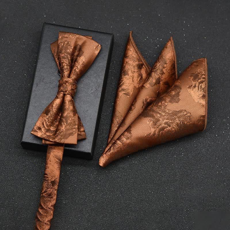 Set di 2 fazzoletti con papillon e motivo floreale elegante da uomo