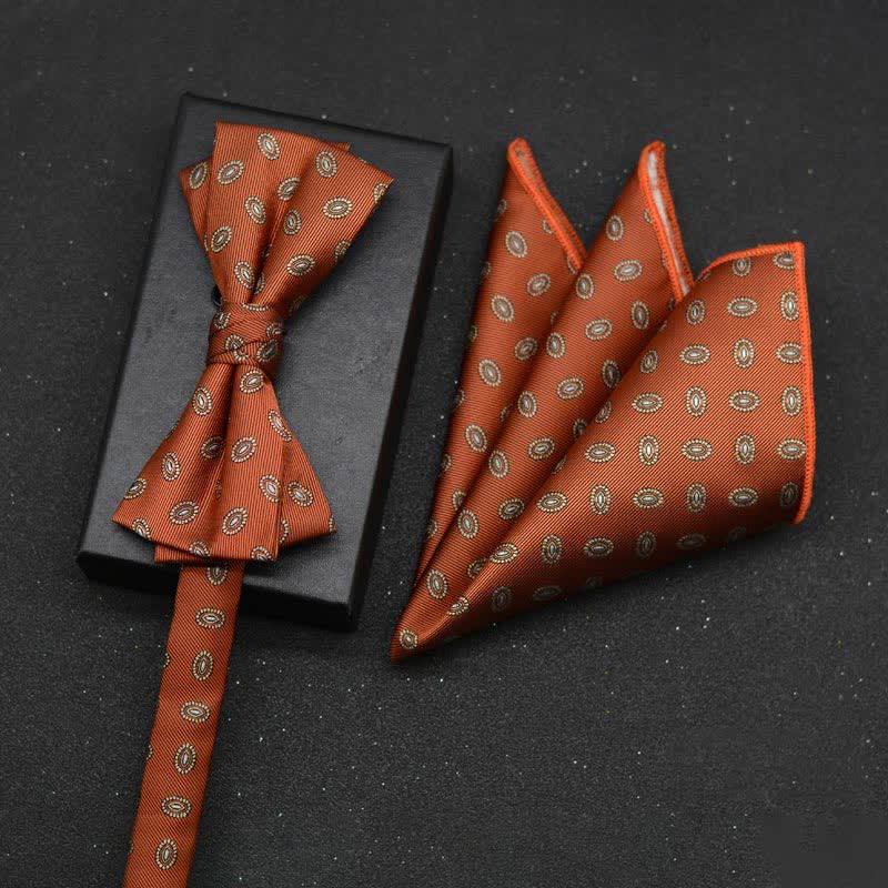 Set di 2 fazzoletti con papillon e motivo floreale elegante da uomo