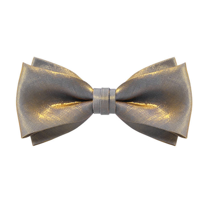 Papillon doppio strato grigio brillante da uomo