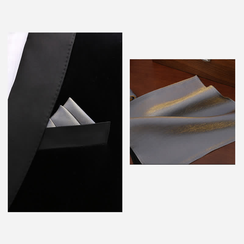 Papillon da uomo grigio brillante con forma unica piegata