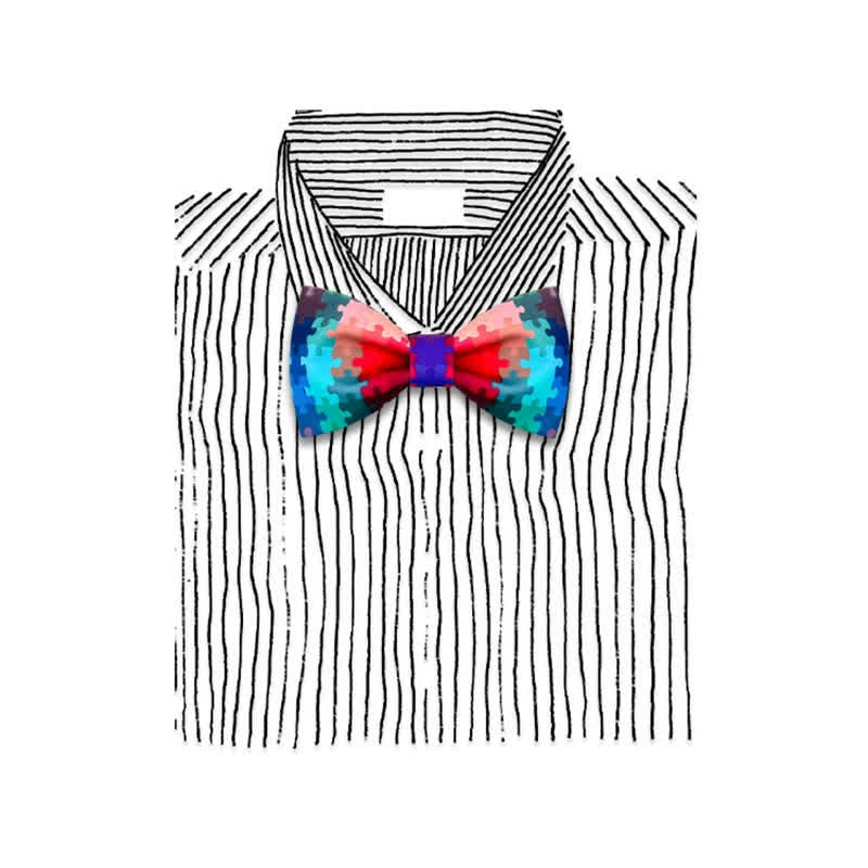 Papillon con stampa puzzle multicolore da uomo