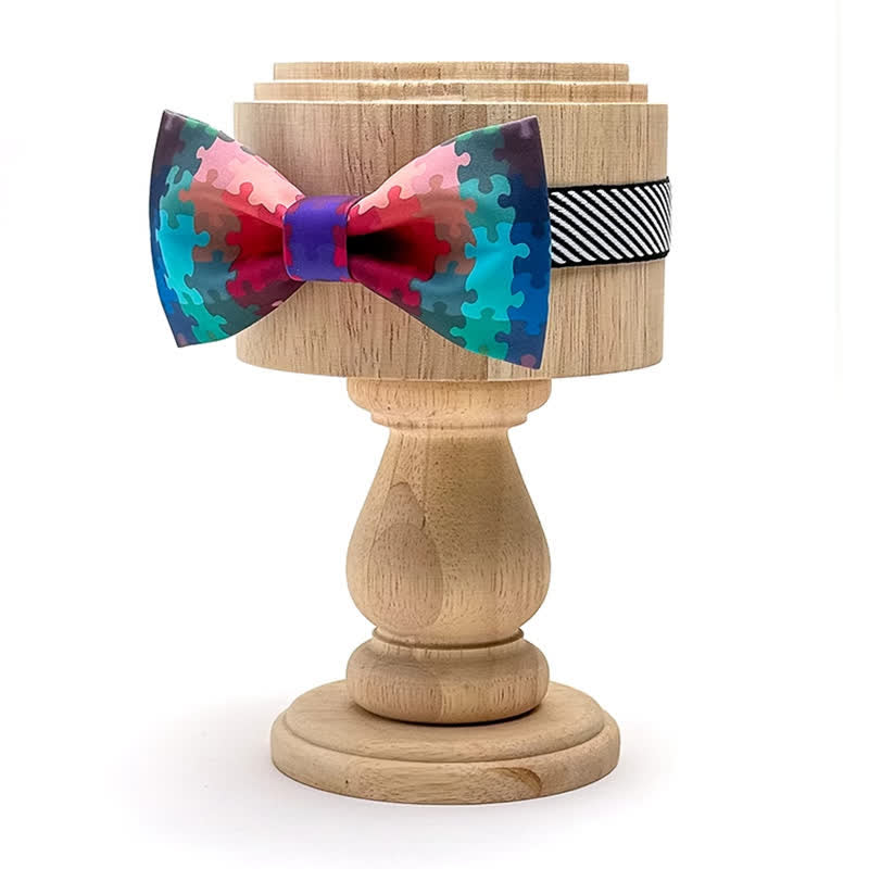 Papillon con stampa puzzle multicolore da uomo