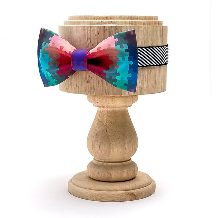 Papillon con stampa puzzle multicolore da uomo