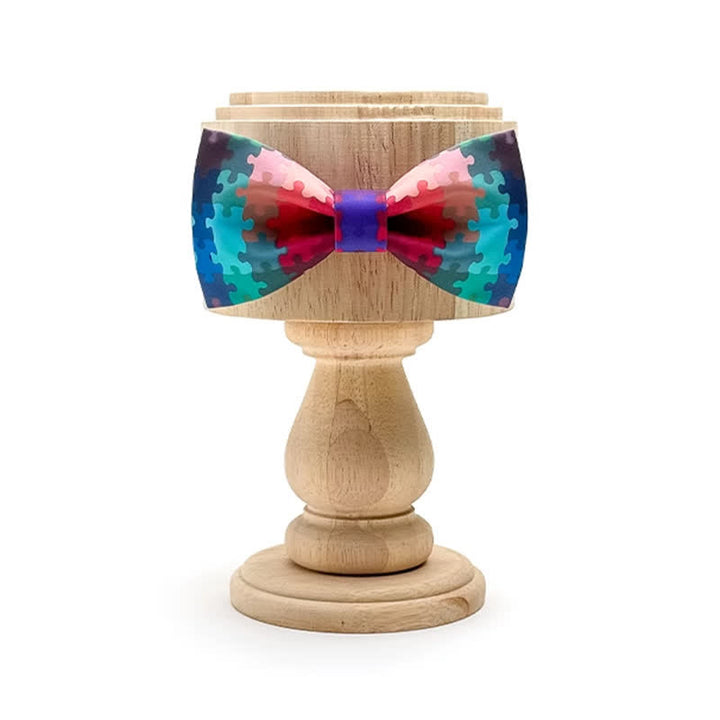Papillon con stampa puzzle multicolore da uomo