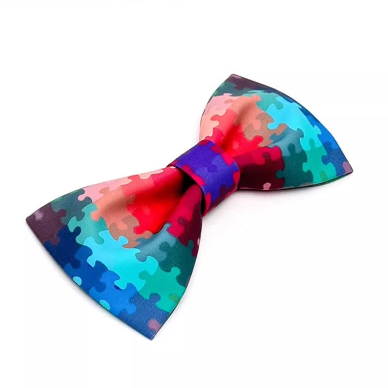 Papillon con stampa puzzle multicolore da uomo