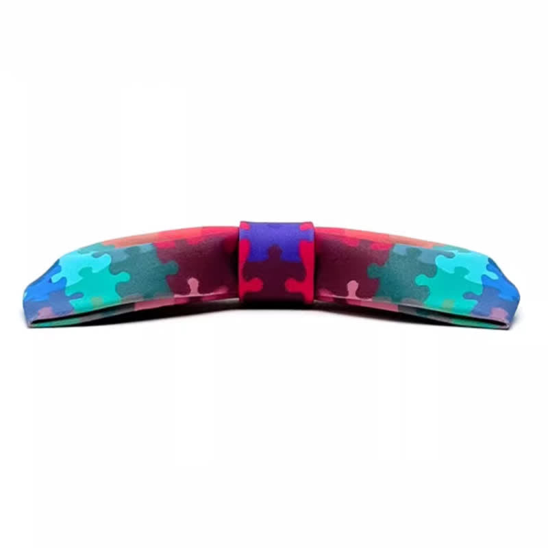 Papillon con stampa puzzle multicolore da uomo