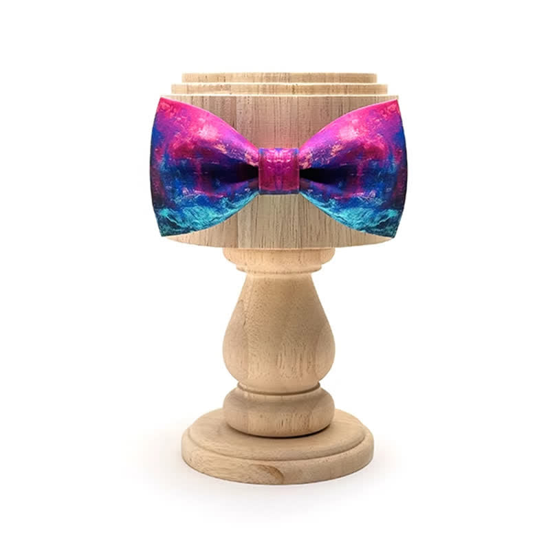 Papillon da uomo con pittura a olio viola e blu fantastico