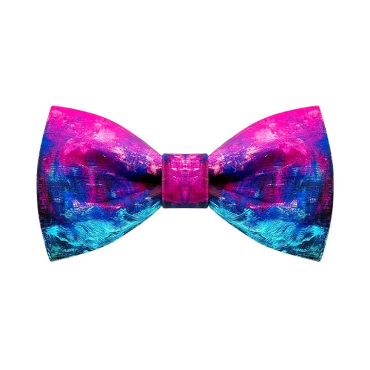 Papillon da uomo con pittura a olio viola e blu fantastico