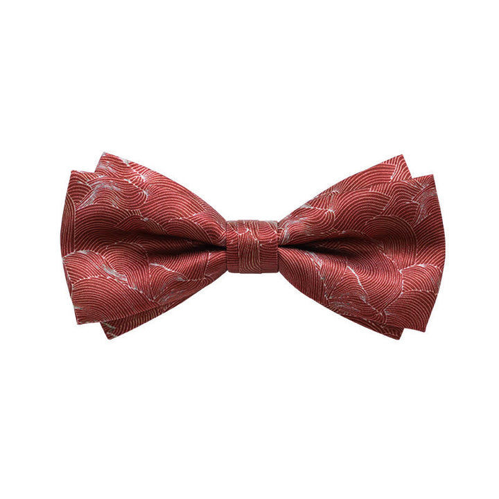 Papillon da uomo per matrimonio formale stampato con onda rossa