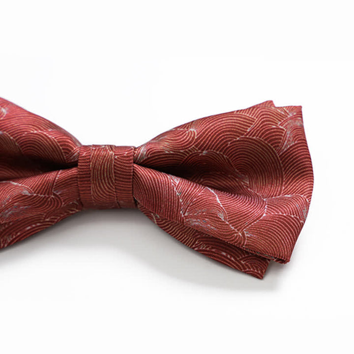 Papillon da uomo per matrimonio formale stampato con onda rossa