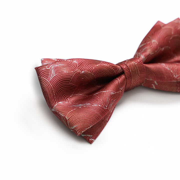 Papillon da uomo per matrimonio formale stampato con onda rossa