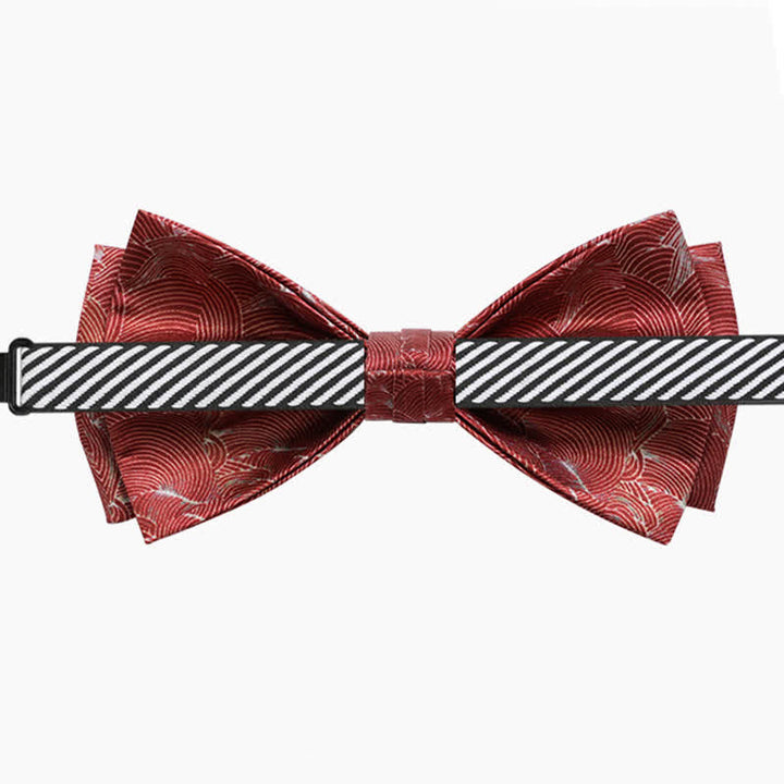 Papillon da uomo per matrimonio formale stampato con onda rossa