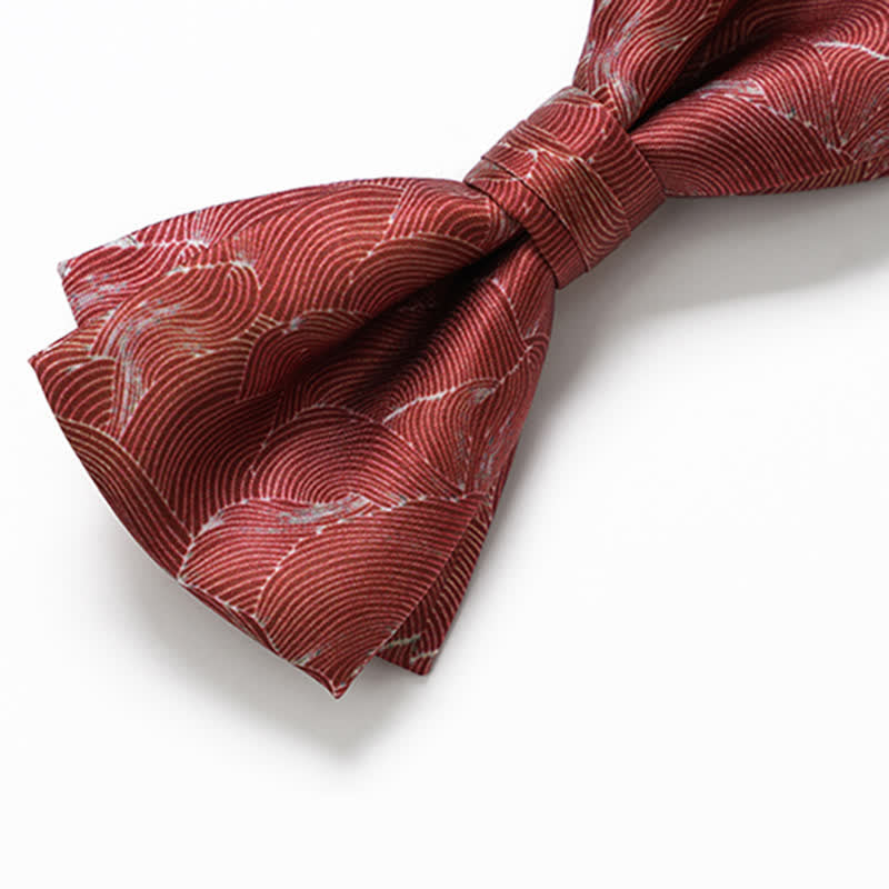 Papillon da uomo per matrimonio formale stampato con onda rossa