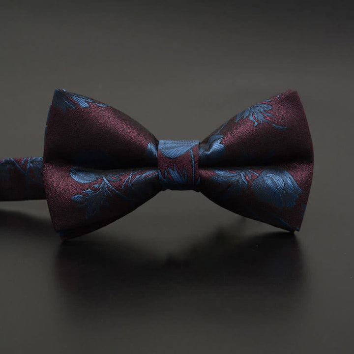 Papillon casual quotidiano da uomo con motivo floreale e piume - Fiore di Borgogna - image 12
