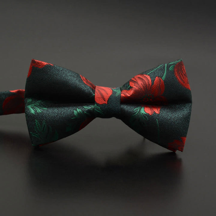 Papillon casual quotidiano da uomo con motivo floreale e piume