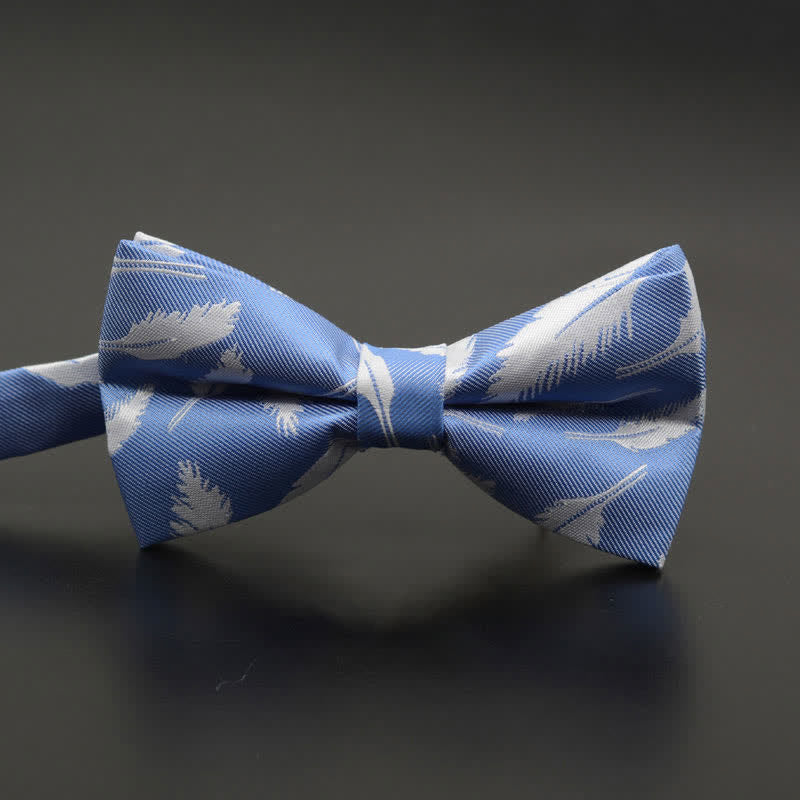 Papillon casual quotidiano da uomo con motivo floreale e piume - Piuma blu cielo - image 9