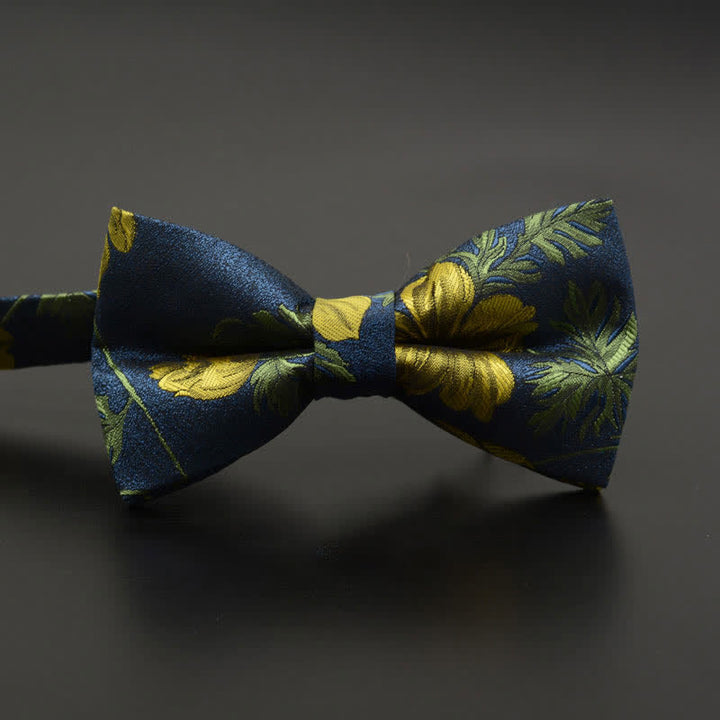 Papillon casual quotidiano da uomo con motivo floreale e piume