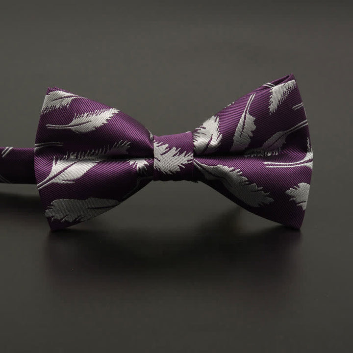 Papillon casual quotidiano da uomo con motivo floreale e piume - Piuma viola - image 6