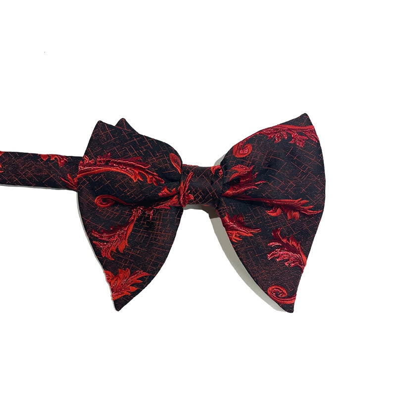 Papillon oversize a punta in jacquard floreale classico da uomo