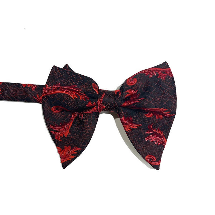 Papillon oversize a punta in jacquard floreale classico da uomo
