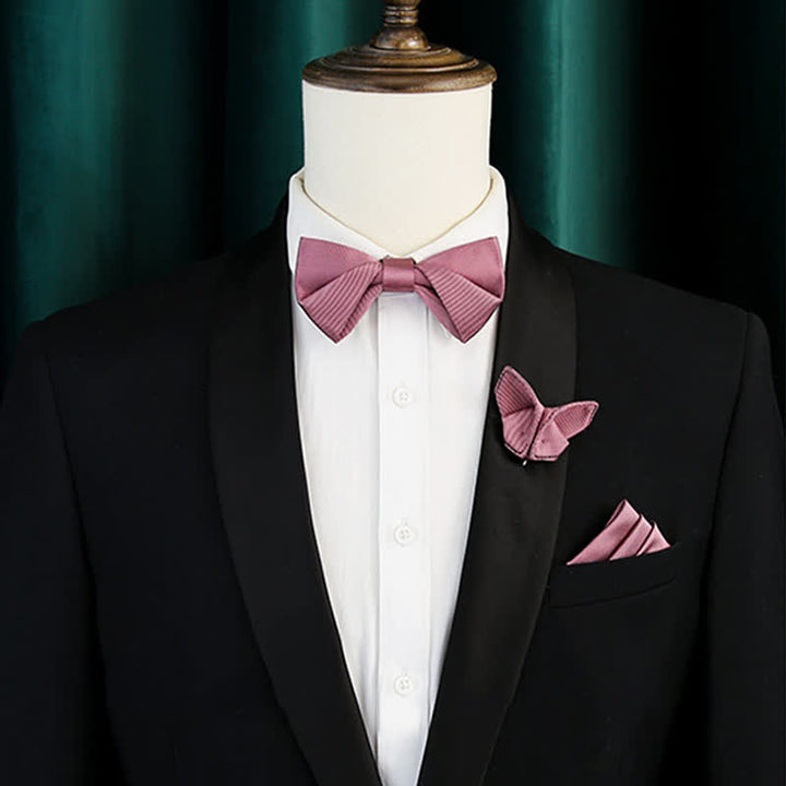 Papillon da uomo in seta da sposa in twill rosa delicato