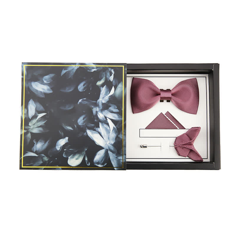 Papillon da uomo in seta da sposa in twill rosa delicato