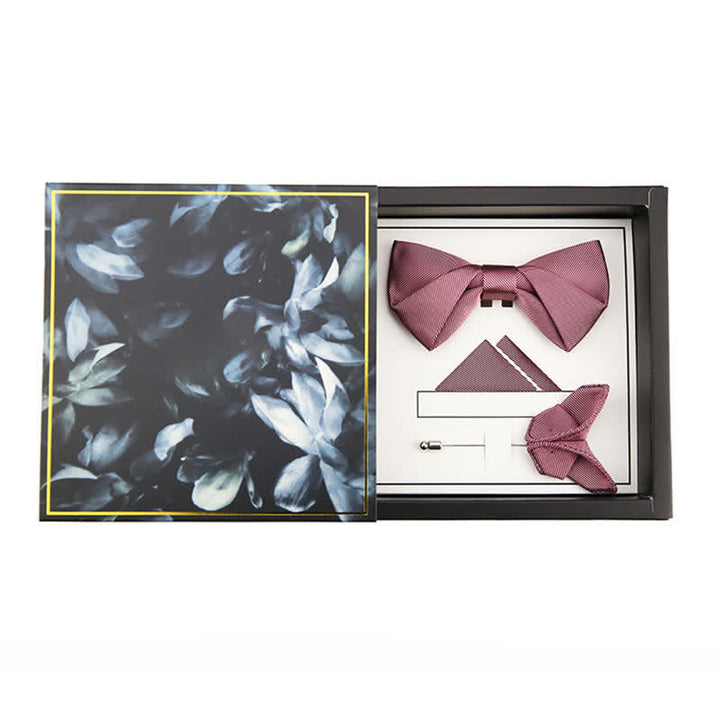Papillon da uomo in seta da sposa in twill rosa delicato