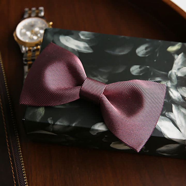 Papillon da uomo in seta da sposa in twill rosa delicato