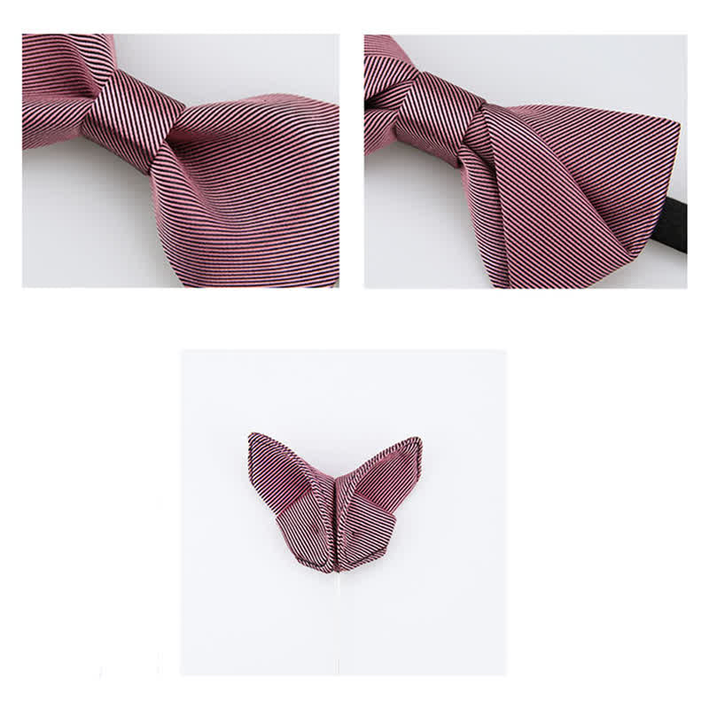Papillon da uomo in seta da sposa in twill rosa delicato - image 6