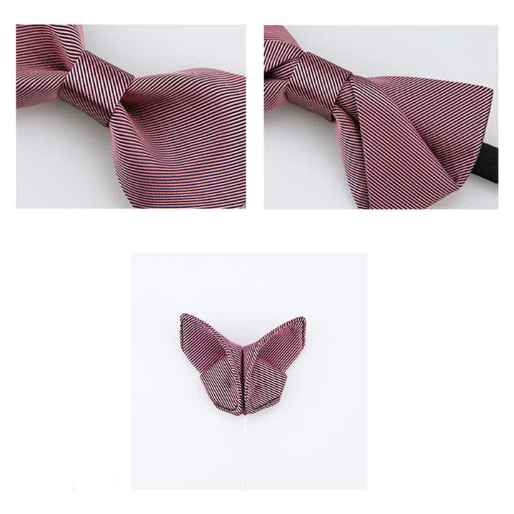 Papillon da uomo in seta da sposa in twill rosa delicato - image 6