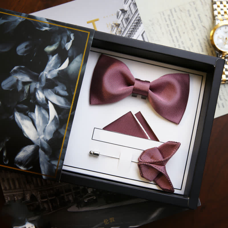 Papillon da uomo in seta da sposa in twill rosa delicato - image 5