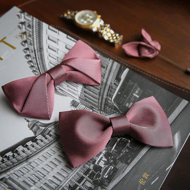 Papillon da uomo in seta da sposa in twill rosa delicato