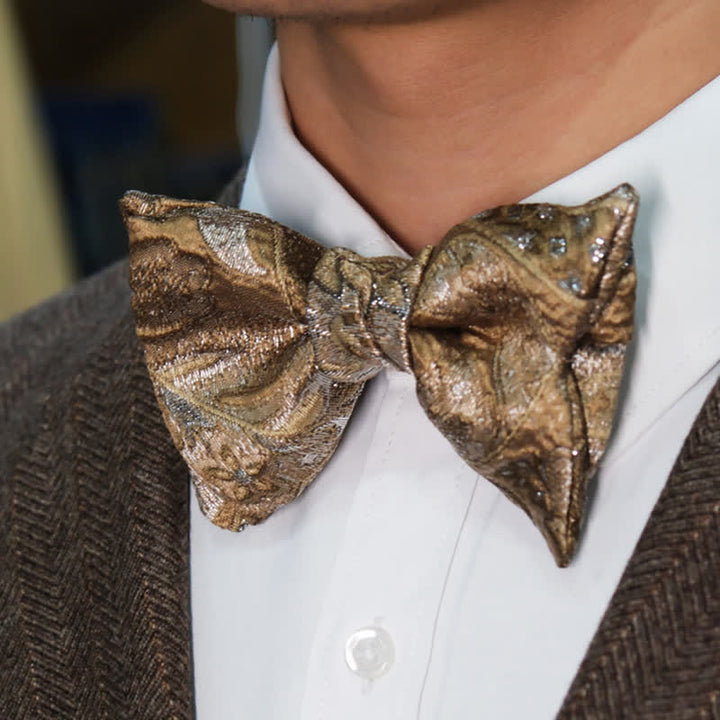 Papillon oversize di lusso da uomo a coda di pesce color champagne