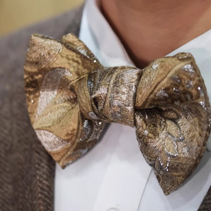Papillon oversize di lusso da uomo a coda di pesce color champagne