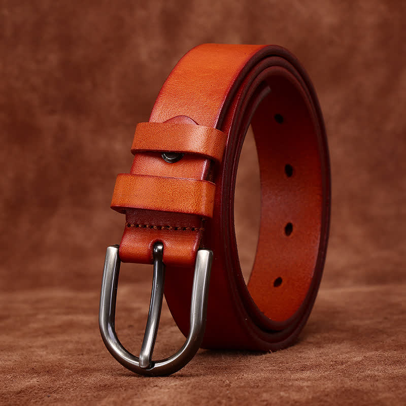 Cintura in pelle sottile casual alla moda con rivetti in metallo