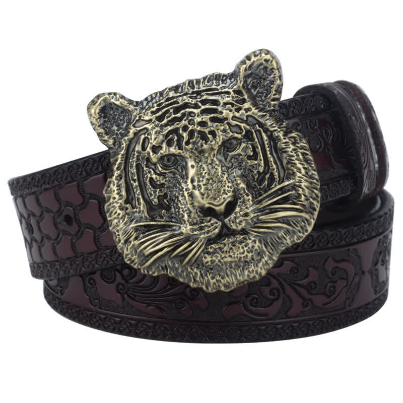 Cintura decorativa in pelle western Toger Head Jeans - Caffè / Bronzo - 46 - image 7