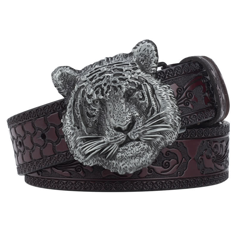 Cintura decorativa in pelle western Toger Head Jeans - Caffè / Argento - 46 - image 8