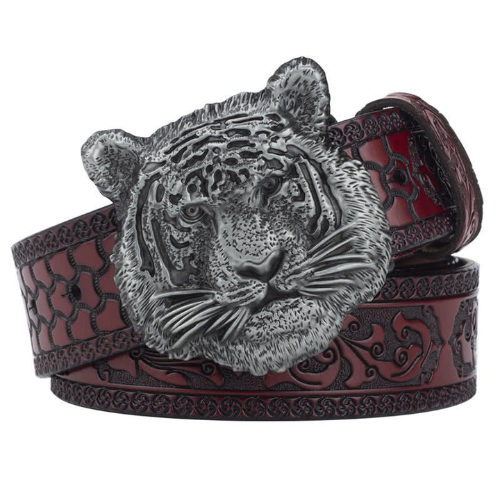 Cintura decorativa in pelle western Toger Head Jeans - Marrone / Argento - 46 - image 10