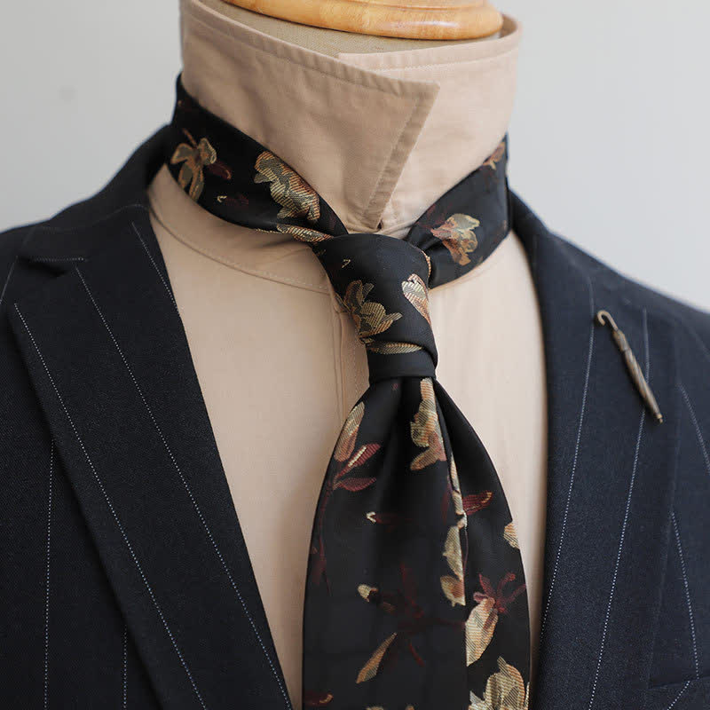 Cravatta da uomo Gentleman Flourish Vintage Flower - Nero - image 2