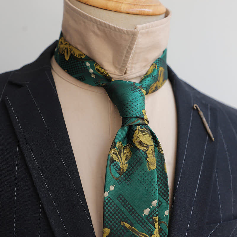 Cravatta da uomo Gentleman Flourish Vintage Flower - Verde - image 4