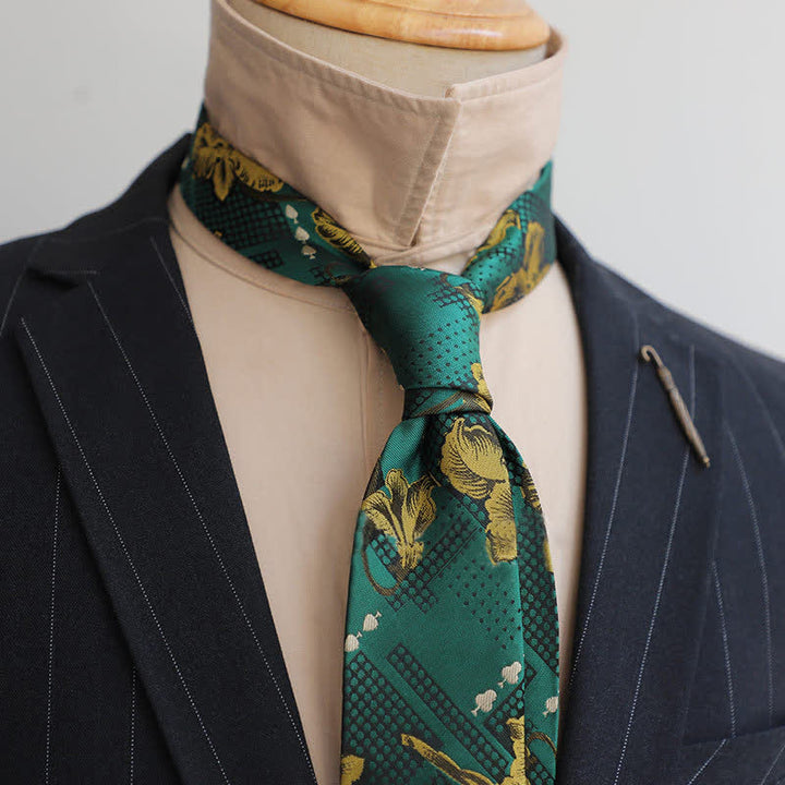 Cravatta da uomo Gentleman Flourish Vintage Flower - Verde - image 4