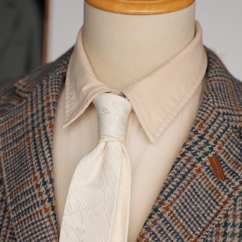 Cravatta da uomo classica con motivo floreale stereoscopico