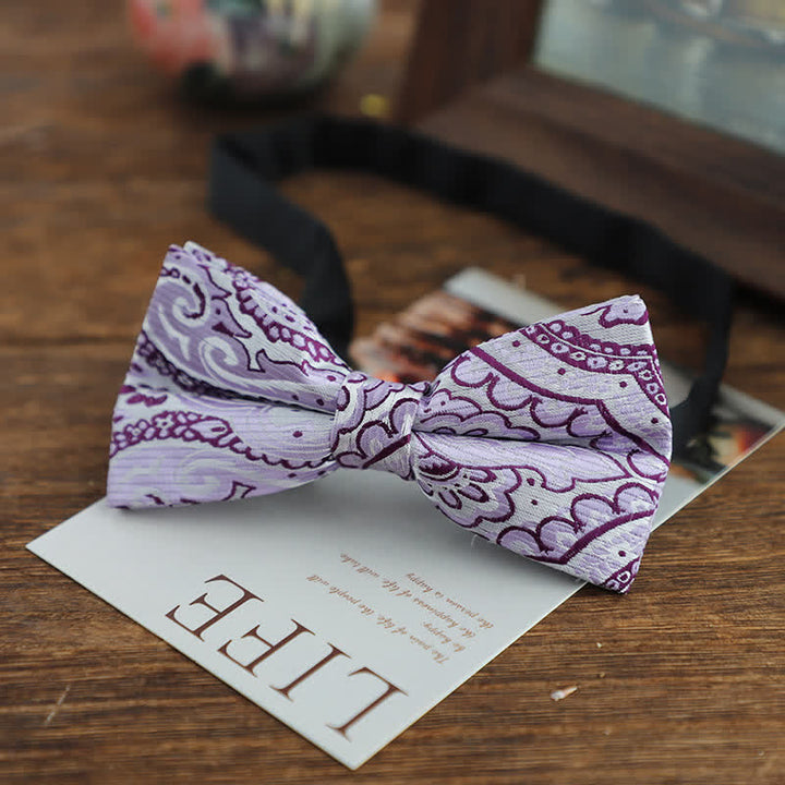 Papillon da uomo con motivo jacquard Paisley dai colori vivaci