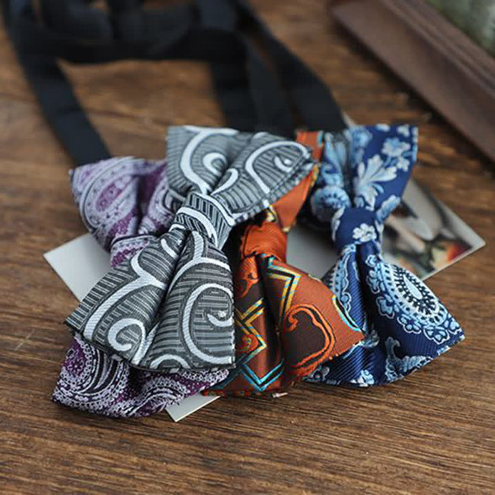 Papillon da uomo con motivo jacquard Paisley dai colori vivaci