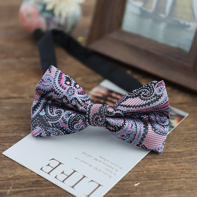 Papillon da uomo con motivo jacquard Paisley dai colori vivaci